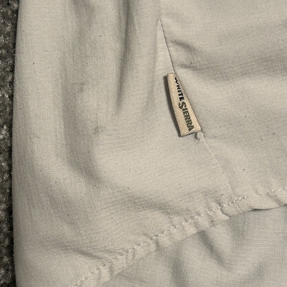 White Sierra Shirt, Men's Size Large Hiking Camp Button Up Short Sleeve Pockets - Picture 13 of 16